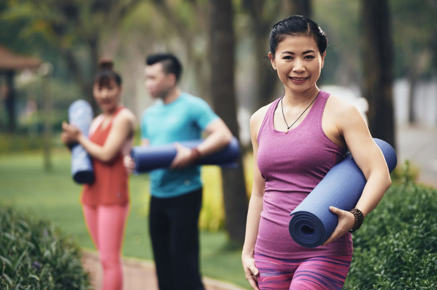 people of different ages exercising