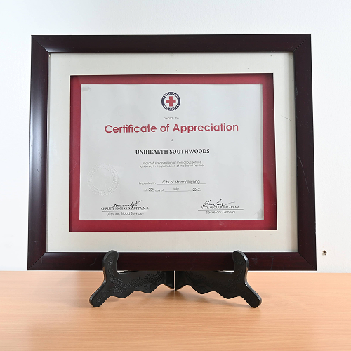 Certificate of Appreciation 2017