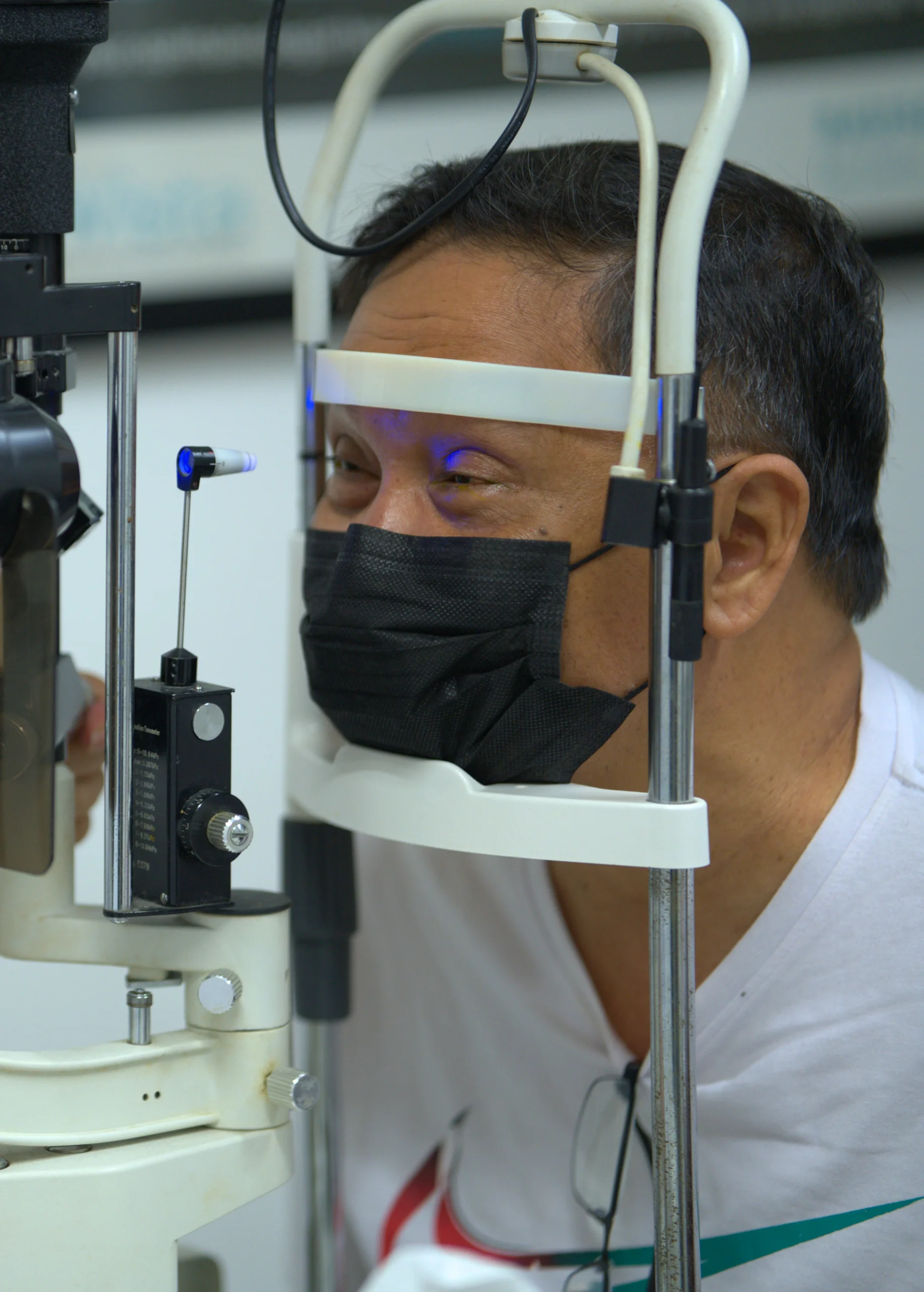 Patient undergoing eye procedure at USHMC Eye Center